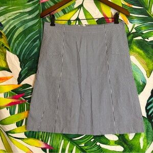 Talbots 8 Nautical Striped Blue White Preppy Coastal ALine High Waist Mini Skirt